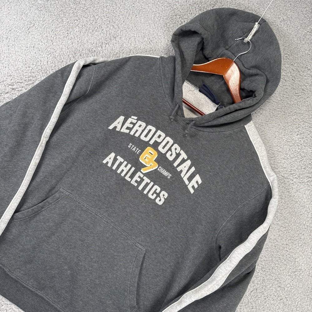 Aeropostale Hoodie Sweater Mens‎ 2XL 1987 Embroidered Spell Out Logo Y2K